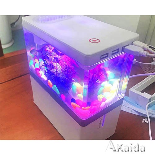 5V USB charging acrylic aquariums mini table top fish tanks with multiple lighting 