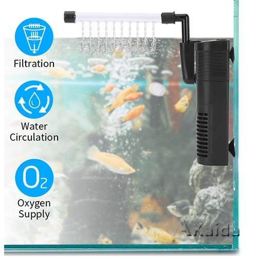 Aquarium built-in aeration filtration and circulation 3 in 1 fish tank filter
