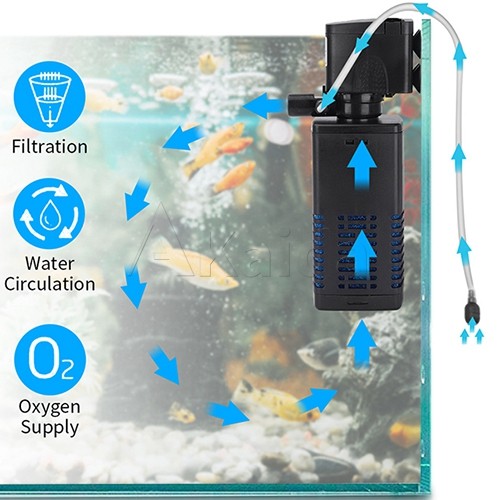 Small fish tank aquarium function filter three in one