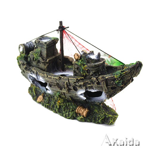 fish tank landscaping sailing boat decoration resin home aquarium decor boat decoration